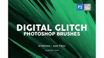 دانلود براش نویز دیجیتال فتوشاپ Digital Glitch Photoshop Stamp Brushes