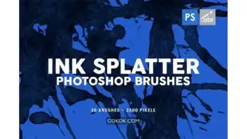 دانلود براش پاشیدن جوهر فتوشاپ Ink Splatter Photoshop Brushes Vol. 2