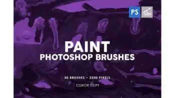 دانلود براش فتوشاپ با تکسچر رنگ روغن Paint Texture Photoshop Brushes Vol. 3