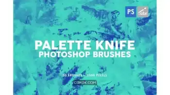 دانلود براش پالت نقاشی فتوشاپ Palette Knife Photoshop Stamp Brushes 3