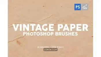 دانلود براش کاغذ کهنه فتوشاپ Vintage Paper Photoshop Stamp Brushes