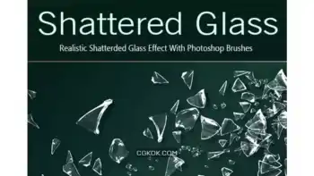 دانلود براش شیشه شکسته فتوشاپ Shattered Glass PS Brushes Full Pack