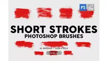 دانلود براش جوهر فتوشاپ Short Ink Strokes Photoshop Stamp Brushes