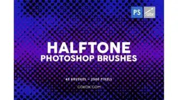 دانلود براش نقطه ایی فتوشاپ Halftone Photoshop Stamp Brushes