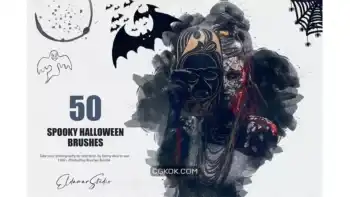دانلود براش هالووین فتوشاپ Spooky Halloween Brushes