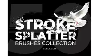 دانلود براش پاشیدن رنگ Stroke Splatter Photoshop Brushes Collection