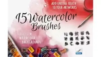 دانلود براش آبرنگ فتوشاپ Watercolor Handmade Brushes