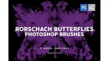 دانلود براش پروانه فتوشاپ Rorschach Butterflies Photoshop Brushes