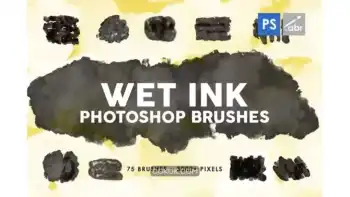 دانلود براش جوهر فتوشاپ Wet Ink Photoshop Stamp Brushes