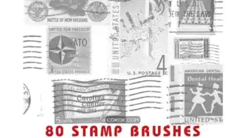 دانلود براش مهر قدیمی فتوشاپ Vintage Stamp Brushes