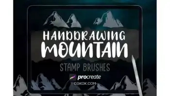 دانلود براش کوه پروکریت Adventure Mountain Stamp Brush Procreate