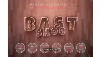 دانلود استایل متن آجری سه بعدی Bast Shoe – Editable Text Effect, Font Style