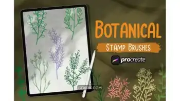دانلود براش برگ گیاه پروکریت Botanical Leaf Brush Stamp Procreate