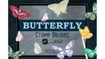 دانلود براش پروانه پروکریت Butterfly Brush Stamp Procreate