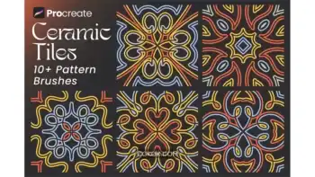 دانلود براش کاشی و سرامیک پروکریت Ceramic Tiles Procreate Brushes