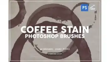 دانلود براش لکه قهوه فتوشاپ Coffee Stain Photoshop Brushes