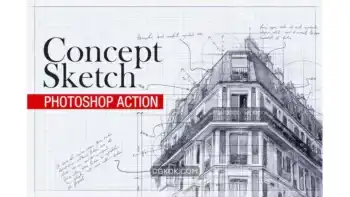 دانلود اکشن اسکیس معماری Concept Sketch – Photoshop Action