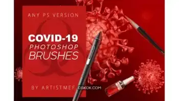 دانلود براش کرونا فتوشاپ Coronavirus COVID-19 Photoshop Brushes