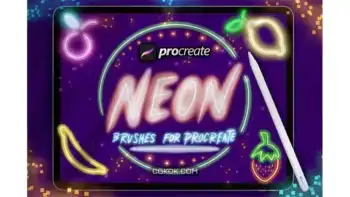 دانلود براش نور نئون پروکریت Dans Neon Light Brush Procreate