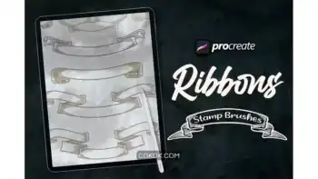 دانلود براش روبان پروکریت Dansdesign Ribbon Brush Stamp Procreate