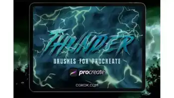 دانلود براش رعد و برق پروکریت Dansdesign Thunder Brush Procreate