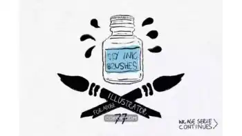 دانلود براش جوهر ایلوستریتور Dry Ink Brushes for Adobe Illustrator