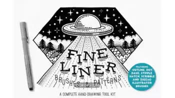 دانلود براش خط ایلوستریتور Fine Liner Brushes & Patterns