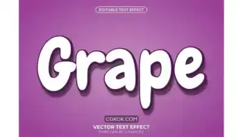 دانلود افکت متن ایلوستریتور Grape Text effect