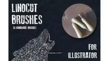 دانلود براش ایلوستریتور Linocut Brushes for Adobe Illustrator