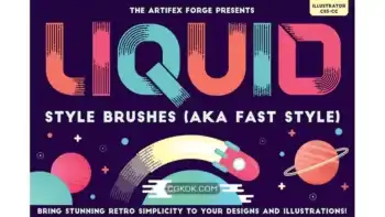 دانلود براش ایلوستریتور سیال Liquid Style Brushes