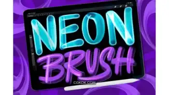 دانلود براش پروکریت نور نئون Neon Light Brush Procreate