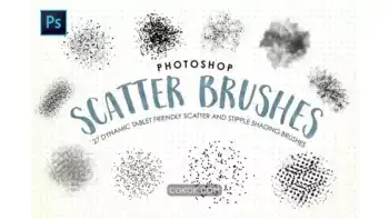 دانلود براش نقطه و لکه فتوشاپ Photoshop Scatter & Stipple Brushes