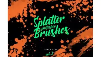 دانلود براش پاشیدن رنگ فتوشاپ Splatter Stamp Photoshop Brushes Vol. 2