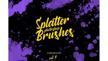 دانلود براش پاشیدن رنگ فتوشاپ Splatter Stamp Photoshop Brushes Vol. 4