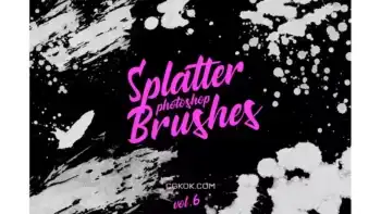 دانلود براش پاشیدن رنگ فتوشاپ Splatter Stamp Photoshop Brushes Vol. 6