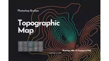 دانلود براش نقشه توپوگرافی فتوشاپ Topographic Map Photoshop Brushes