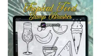 دانلود براش پروکریت غذای گرمسیری Tropical Food Brush Stamp
