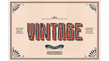 دانلود استایل متن قدیمی Vintage Text Effects Illustrator