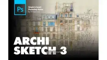 دانلود اکشن فتوشاپ تبدیل عکس به طرح معماری Architecture Sketch 3 Photoshop Action