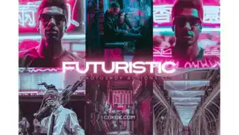 دانلود اکشن فتوشاپ ایجاد افکت آینده نگر بر روی تصاویر Futuristic Photoshop Actions