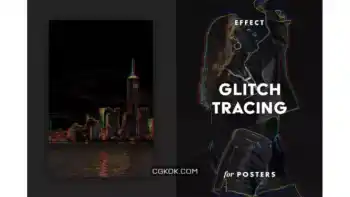 دانلود افکت پوستر گلیچ Glitch Tracing Effect for Posters