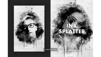 دانلود افکت پوستر پاشیدن جوهر Ink Splatter Effect for Posters