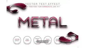 دانلود استایل متن ایلوستریتور فلز صورتی Pink Metal – Editable Text Effect, Font Style