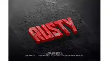 دانلود افکت متن زنگ زده فتوشاپ Rust text effect