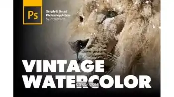 دانلود اکشن فتوشاپ تبدیل عکس به نقاشی آبرنگی قدیمی Vintage Watercolor Photoshop Action