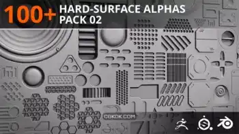 دانلود تصویر آلفا مدلسازی سطوح سخت Hard surface Alphas – Pack 02