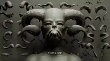 دانلود براش زیبراش شاخ و نوک Horns Antlers Frills Sockets