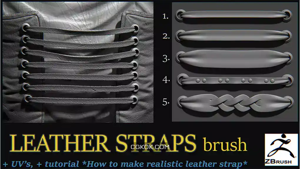 دانلود براش زیبراش بند چرمی Leather Straps brush