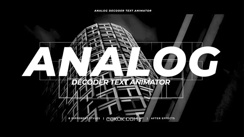 پریست انیماتور متن آنالوگ افترافکت Analog Decoder Text