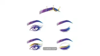 دانلود طرح وکتور لوگو سالن کاشت مژه و ابرو Eyelashes and eyebrows make up logo